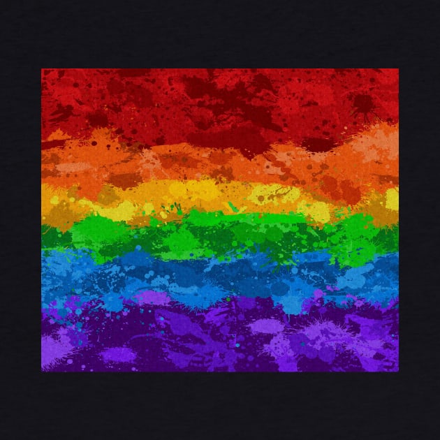 Abstract Paint Splatter LGBTQ Pride Rainbow Flag Background by LiveLoudGraphics